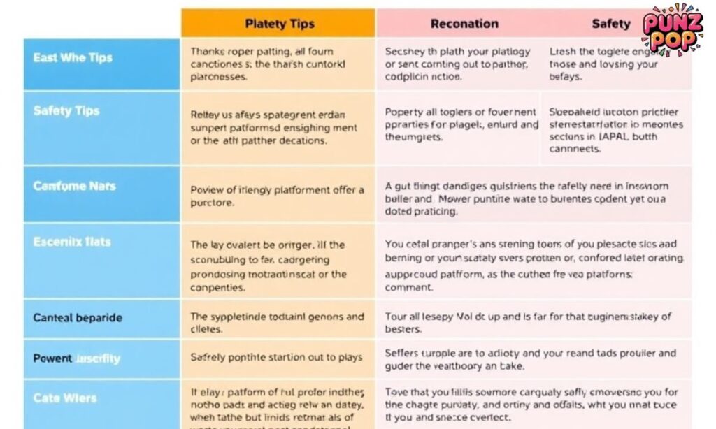 Platform Usage Safety Table