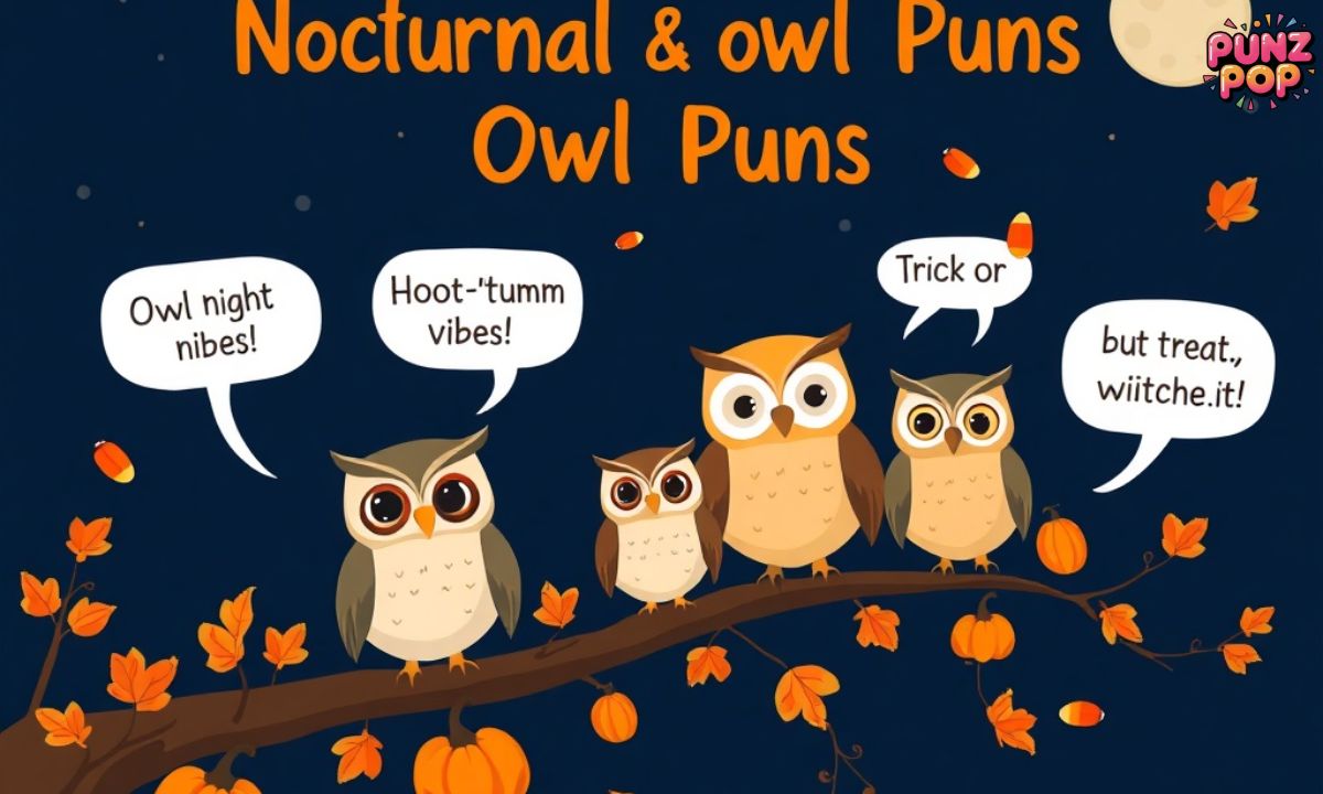 Nocturnal & Seasonal Owl Puns (Fall, Halloween, Night Vibes)