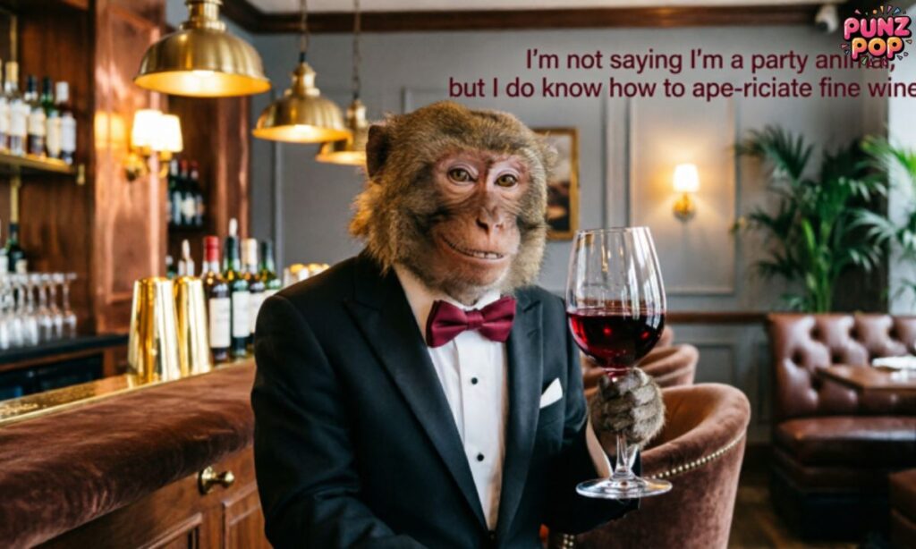 Adult Humor Monkey Puns 🍷